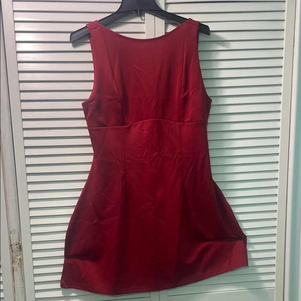 Sleeveless Red Fit-and-Flare Dress